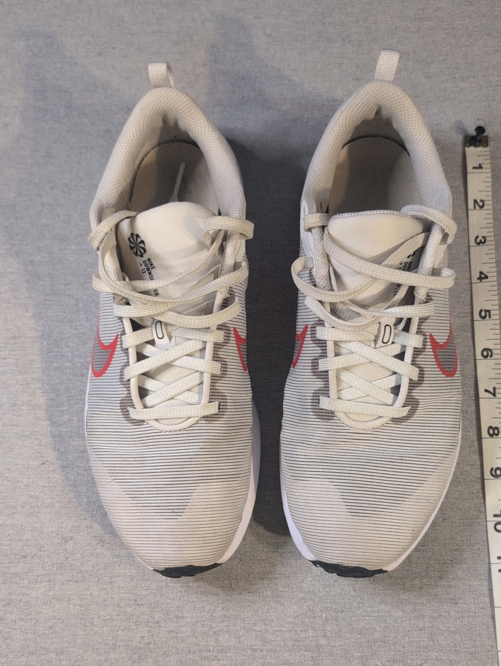 US Men's Size 8 - Nike Downshifter 12 running shoes in a Platinum Tint Crimson